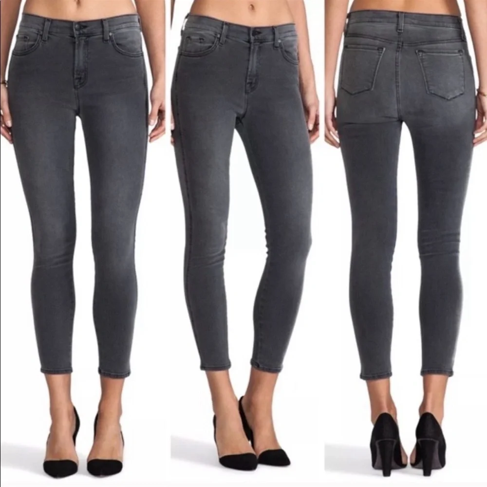 SOLD! J Brand Bree Cropped Skinny Ankle Jeans in Nightbird Faded Black Wash - Picture 12 of 12